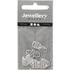 Ciondolo gioielli Creative Company, l: 12 mm, l: 8 mm, misura del foro 1 mm, placcato argento, 10 pezzi 1 scatola