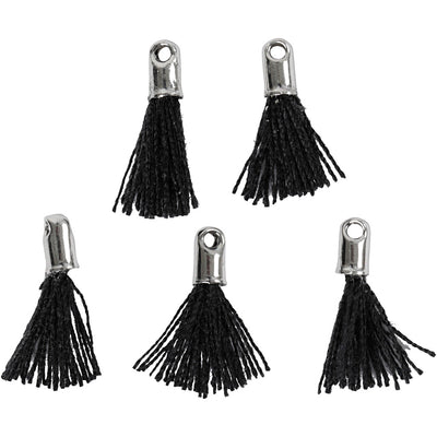 Borla Creativ company, l: 10 mm, medida agujero 1 mm, negro, 5 unidades 1 caja
