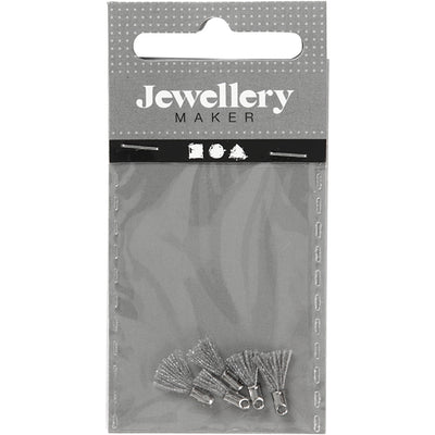 Borla Creativ company, l: 10 mm, medida agujero 1 mm, gris, 5 unidades 1 caja