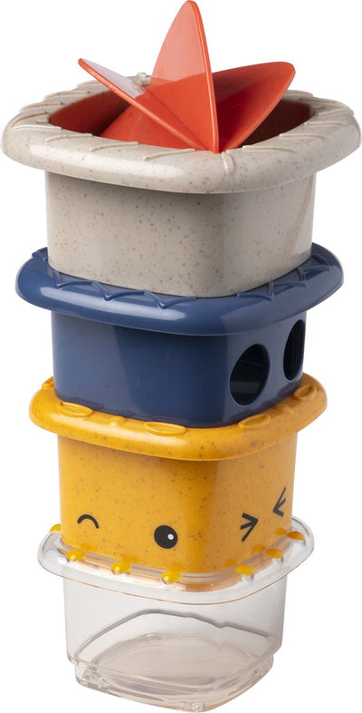 Tolo bio juguetes de baño vasos apilables 4 piezas