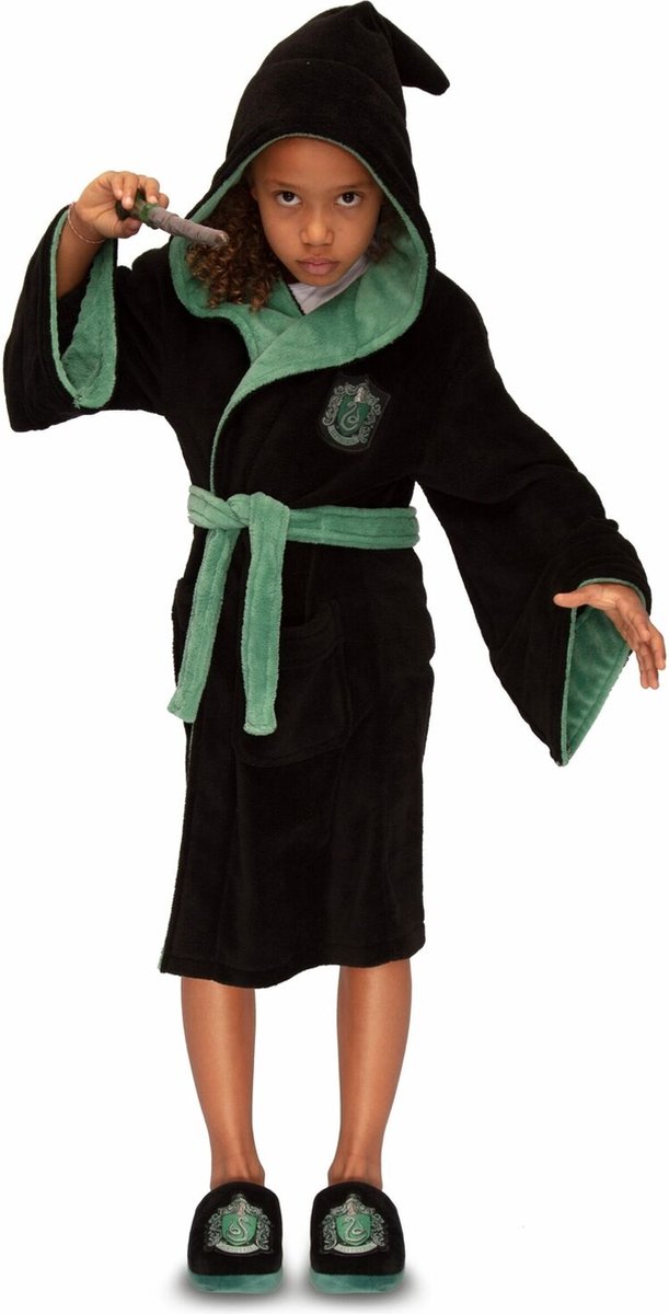 Harry potter badjas slytherin hooded oversized kids series unisex 13-15 jaar (xl)