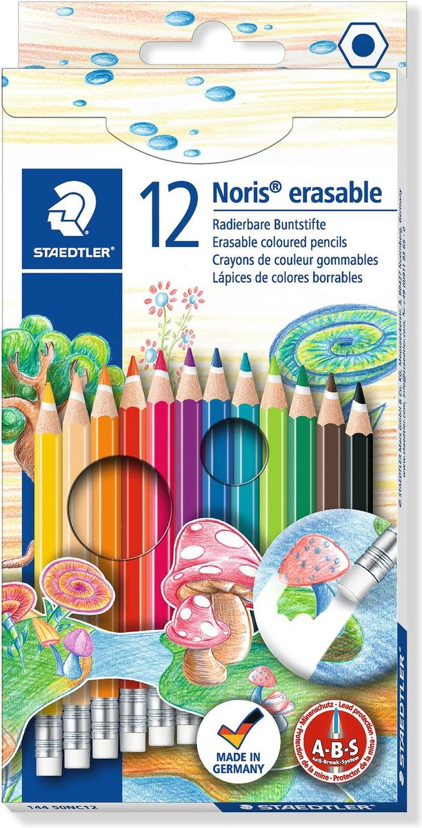 Staedtler toys | creative artwork diy - noris club erasable - set 12 pcs