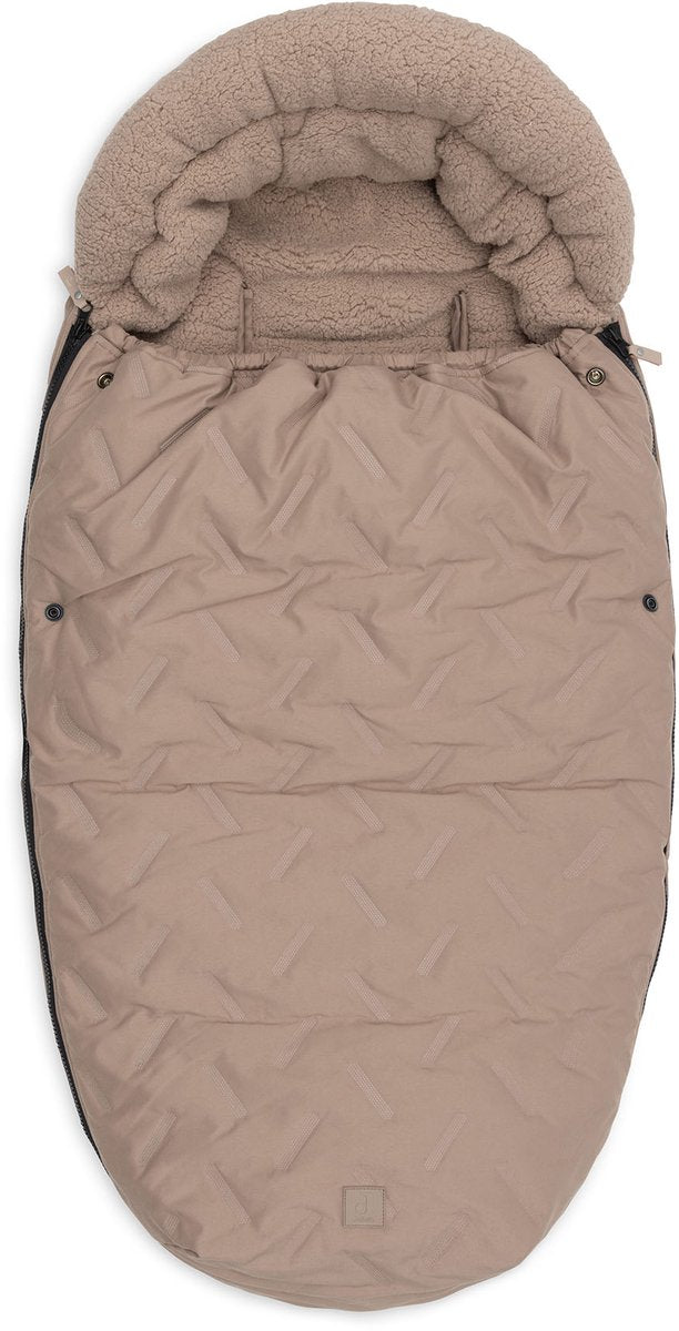 Jollein voetenzak voor buggy kinderwagen - embossed - polyester - 42x82cm - milky coffee