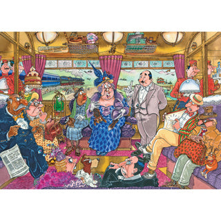 Jumbo wasgij retro mystery 9 legpuzzel - de grotere treinroof, 1000st.