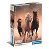 Clementoni puzzle 1000 pezzi cavalli in corsa compatti | 2 pezzi