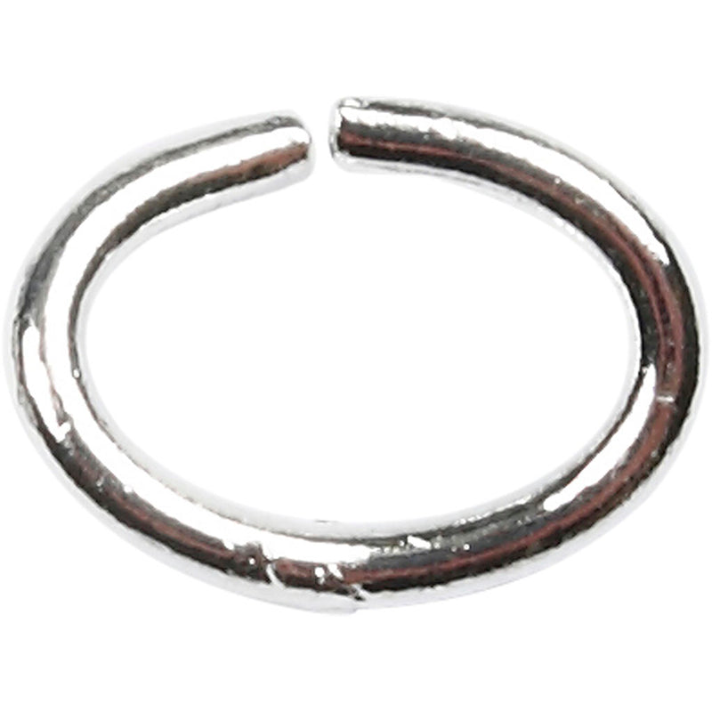 Anillo Creativ Company, ovalado, grosor 1 mm, plateado, 40 piezas 1 caja