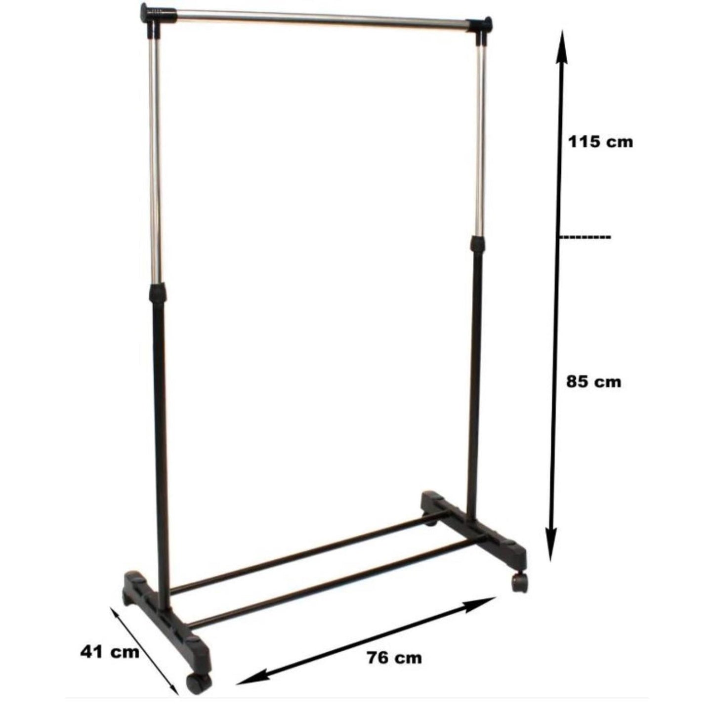 Kledingrek enkel verstelbaar 85-115cm