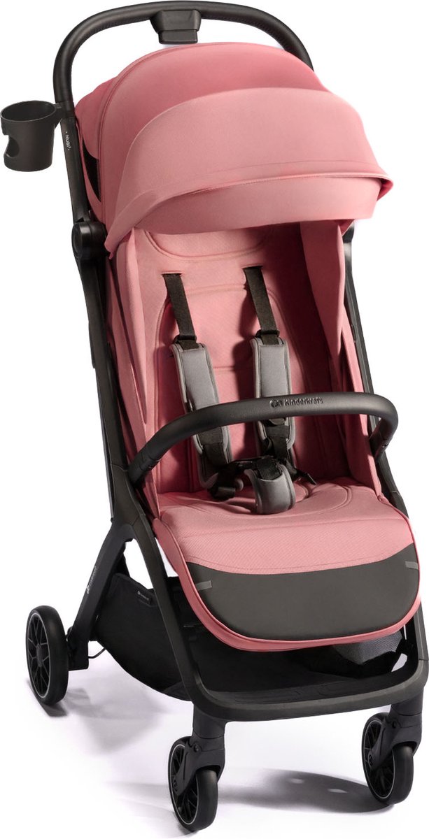 Silla de paseo Kinderkraft nubi 2 – hasta 25 kg – ligera, plegable automáticamente – respaldo ajustable – rosa