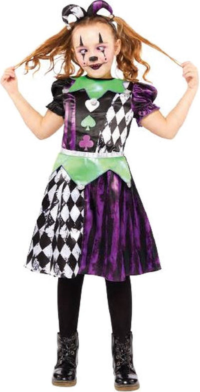 Amscan costume da giullare junior poliestere nero bianco viola taglia 116 128