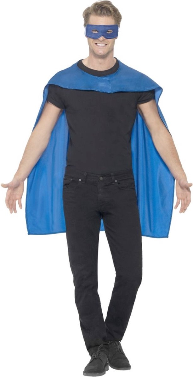 Capa de superhéroe Smiffys con antifaz azul