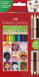 Matite colorate Faber-castell - bambini del mondo - triangolari - 12+3 pezzi - fc-511514