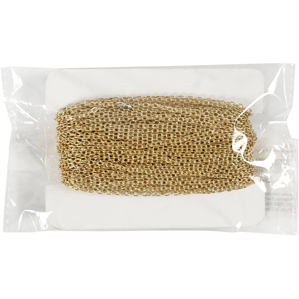 Creativ company jasseron, w: 2 mm, gold plated, 20 m 1 box