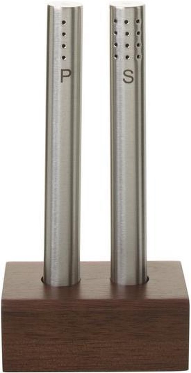 Porta sale e pepe WMF - acciaio inossidabile e legno di acacia - 15 cm - design elegante - resistente - manuale