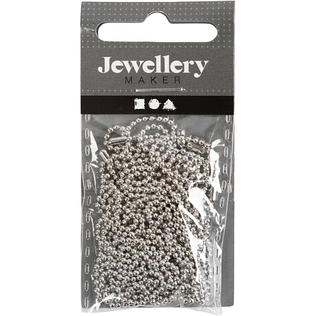 Cadena de bolas Creativ Company, d 1,5 mm, plateada, 3 m 1 rollo