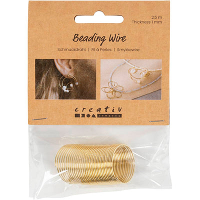 Alambre para joyería Creativ company, grosor 1 mm, chapado en oro, 2,50 m 1 caja