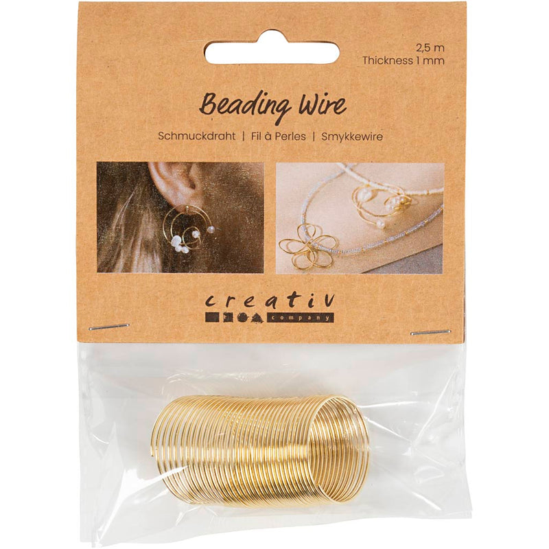 Filo per gioielli Creative Company, spessore 1 mm, placcato oro, 2,50 m 1 scatola