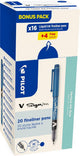 Penna Pilot fineliner v-sign, scatola da 16 + 4 pezzi, blu
