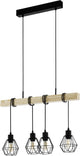 Lampada a sospensione Eglo Townshend 5 - e27 - 70 cm - marrone nero - legno - legno FSC
