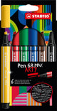 Penna Stabolo 68 MAX ARTY Felf -Tip Penna con Spessa picco di scalpello 6 colori