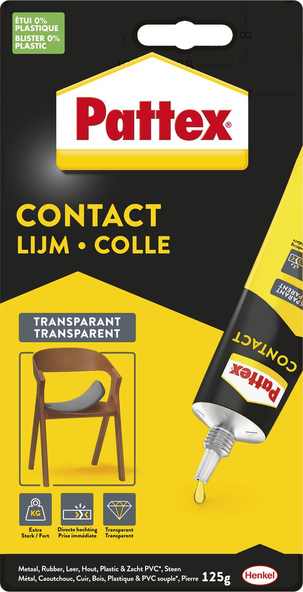 Pattex transparente 125 g | adhesivos de contacto para reparaciones | Proyectos de renovación de cola líquida.