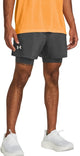 Under armour ua launch 5'' 2-in-1 shorts-pantalones deportivos de hombre gris - castlerock - castlerock - reflectante