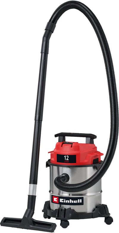 Aspirador eléctrico en seco y húmedo Einhell tc-vc 1240 s - 950 w - 180 mbar - 12 l - manguera de aspiración de 1,5 m - incl. varios accesorios