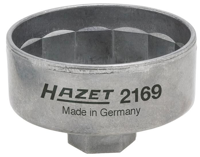 Hazet oliefitersleutel 2169 · 3 8 inch (10 mm) vierkant hol · buiten-14-kant-profiel · sw 74 mm