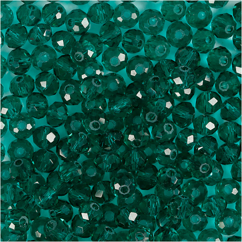 Creative Company Facet Beads Emerald Green, 100 °.