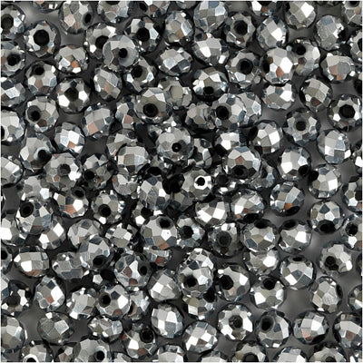 Beads Facet Beads Metallic Gray, 100º.