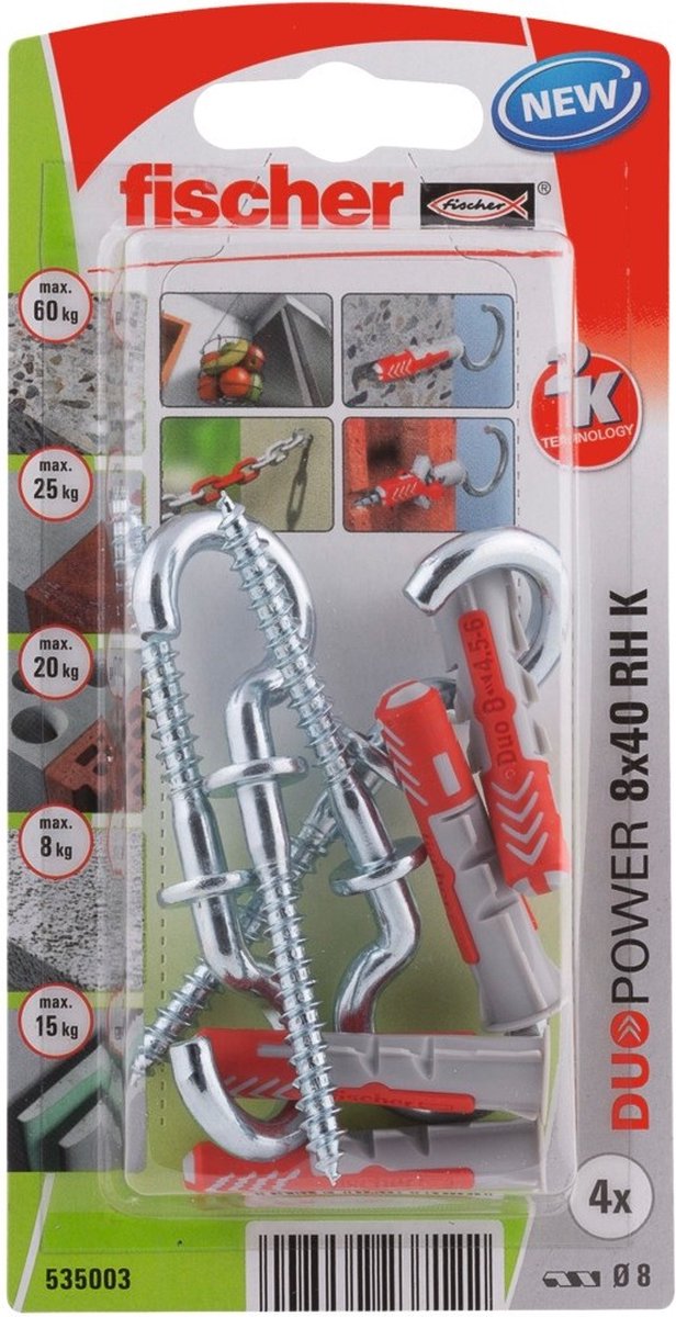 Fischer 535003 duopower 8 x 40 dx k nv set di connettori 40 mm 8 mm 1 set(i)