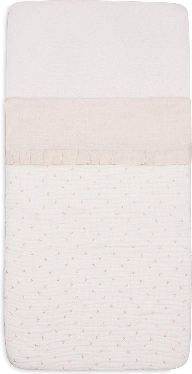 Sábana para cuna Jollein - 120x150cm - volante - natural