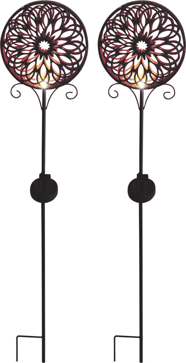 Luxform - 2x lampada da giardino con picchetto - mandala brillante - LED - alimentata da energia solare - set da 2 pezzi