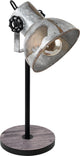 Eglo barnstaple - tafellamp - 1-lichts - e27 - hout oud-zink-look zwart