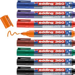 Rotulador de pizarra 360 edding punta redonda 1,5-3 mm surtido 8 piezas