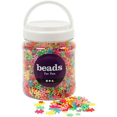 Perline con figure aziendali Creative, d 7-13,5 mm, dimensione del buco 2 mm, ca. 4000 pezzi, vari colori, 270 g, 700 ml 1 scatola