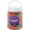 Mix di tre perle della Creativ Company, d 10 mm, dimensione del buco 2 mm, ca. 2800 pezzi, vari colori, 385 g, 700 ml 1 scatola