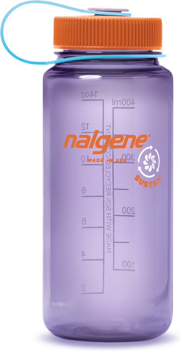 Nalgene - botella de boca ancha - botella para beber - botella de agua - a prueba de fugas - 500 ml - sin bpa - sustentar - amatista