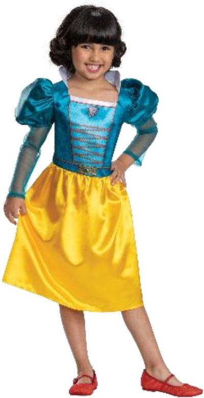 Travestimento disney - Biancaneve live action, Abito bianco neve live acton basic plus, taglia m (7-8 anni)
