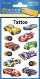 Avery tattoo label z-design kids - paquete de 1 hoja de coches