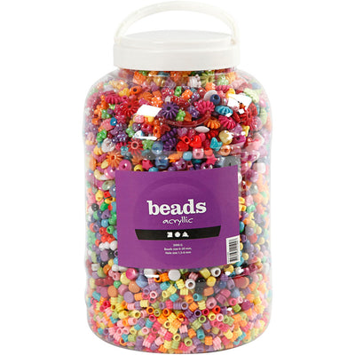 Creativ company xl emmer met plastic kralen, 8100st.