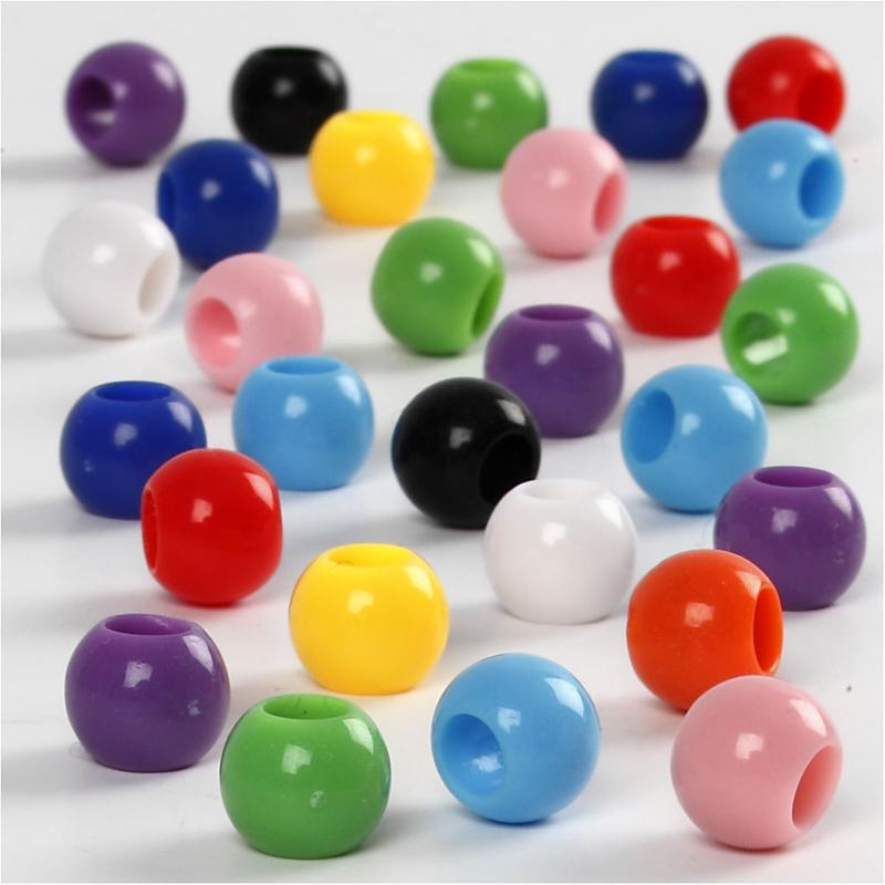 Cuentas de pony Creativ Company, dia 8 mm, medida del agujero 4 mm, aprox. 370 piezas, 70 g, 125 ml 1 caja