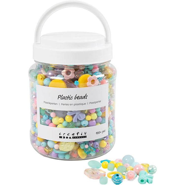 Creativ company http: www.cchobby.nl plastic-kralen-d-5-35-mm-gatgrootte-1-8-mm-ca-900-stuk-diverse-kleuren-700-ml-1-doosje
