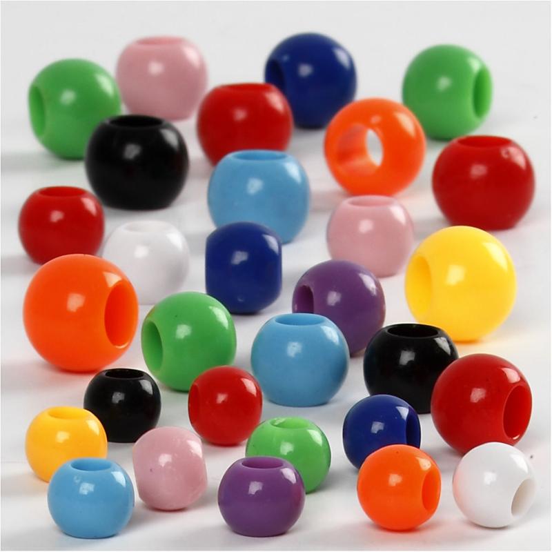 Perline pony Creative Company, misura 6-10 mm, dimensione del buco 3-5 mm, ca. 444 pezzi, 85 g, 150 ml 1 scatola