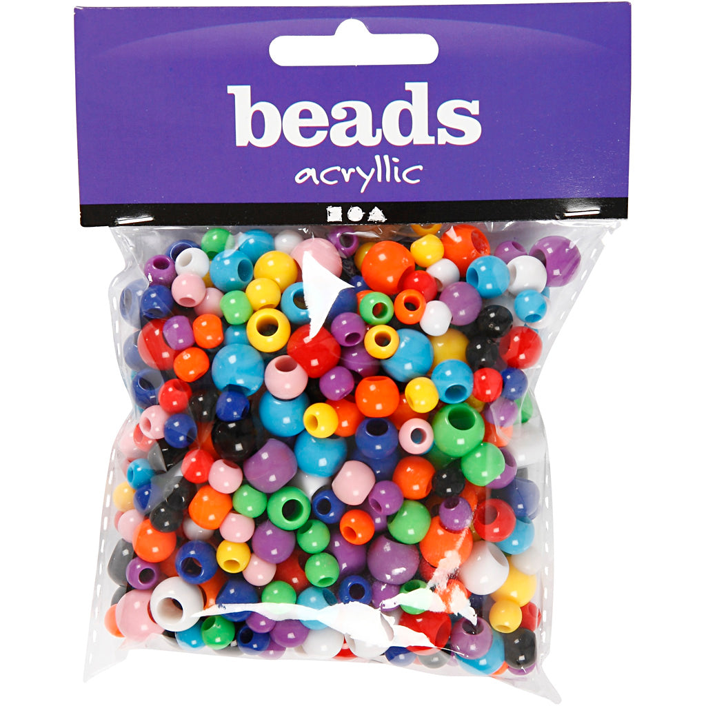 Perline pony Creative Company, misura 6-10 mm, dimensione del buco 3-5 mm, ca. 444 pezzi, 85 g, 150 ml 1 scatola