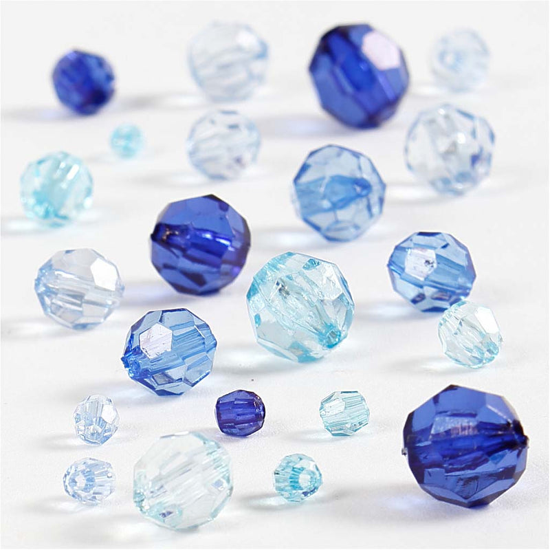 Creative Company Facet Beads Mix Blue Harmonie, 45 grammi