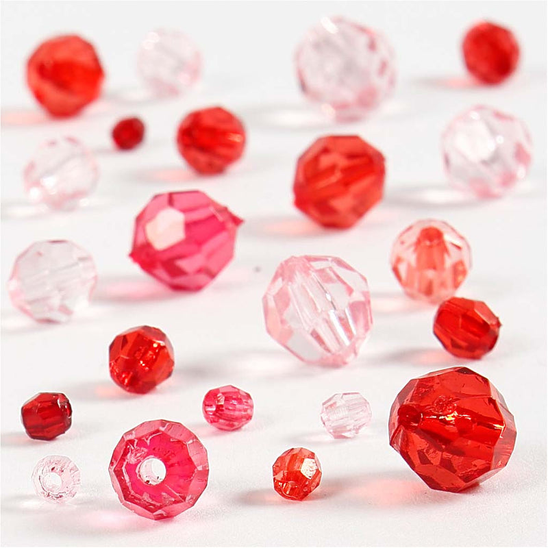 Creative Company Facet Beads Mix Red Harmonie, 45 grammi