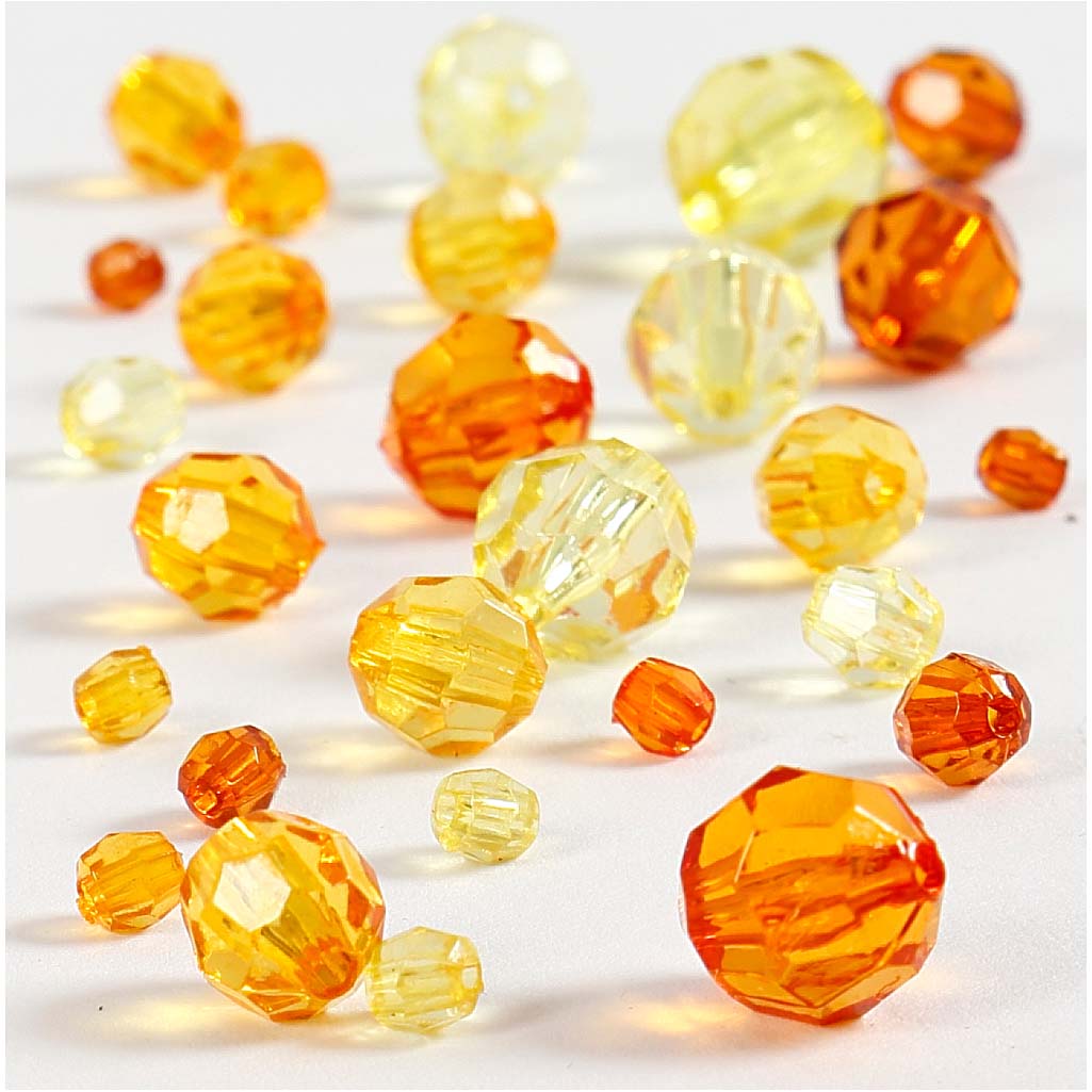Creative Company Facet Beads Mix Yellow, 45 grammi