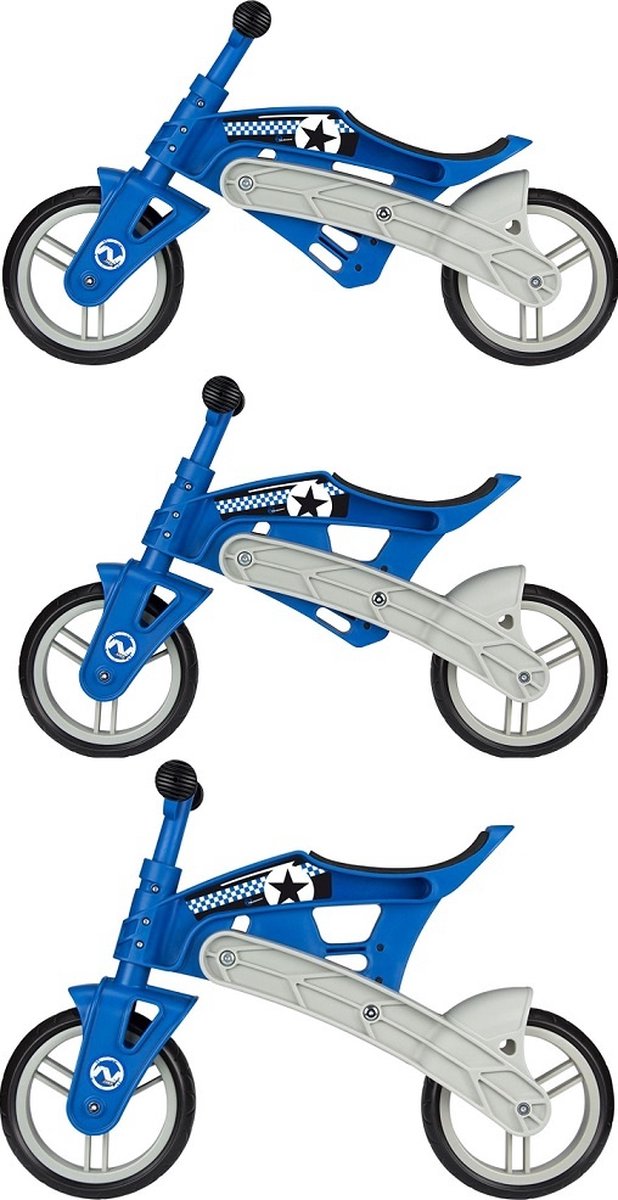 Bicicleta sin pedales Nijdam - ajustable - n rider - azul gris