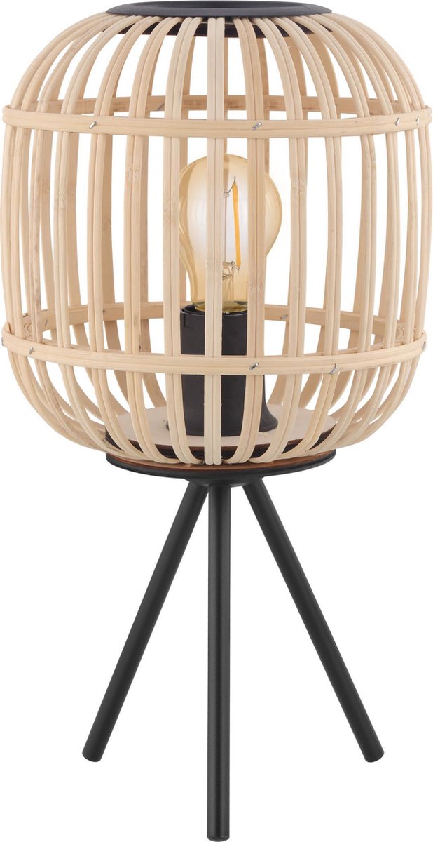 Eglo bordesley tafellamp - e27 - 40 cm - zwart hout