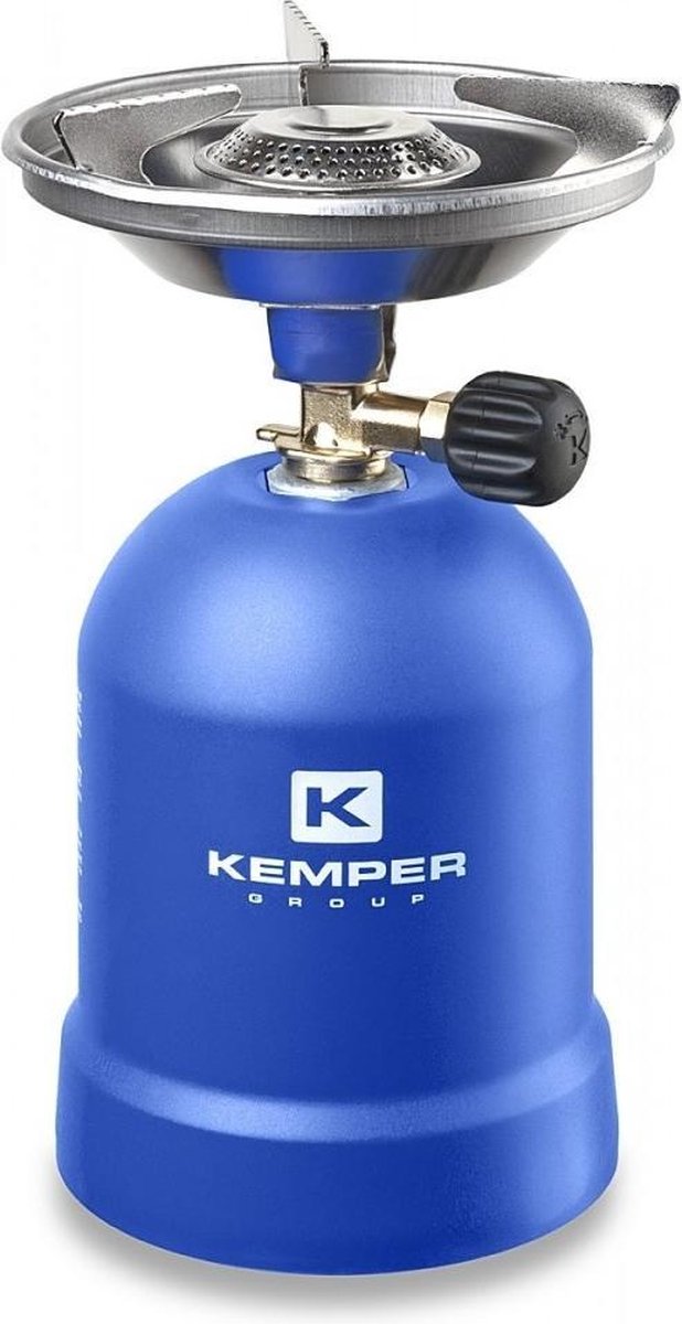 Kemper gaskooktoestel 1200 watt - met windbescherming - blauw